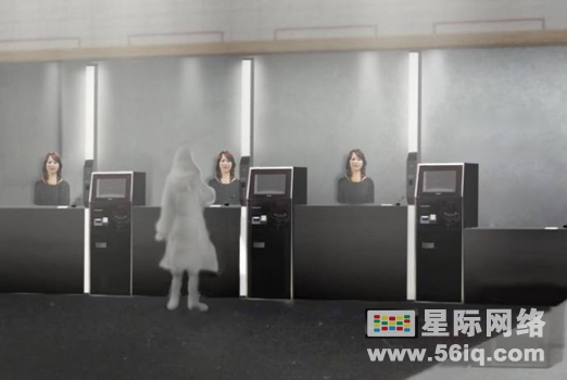 虚拟平面女士在日本得到酒店工作,多媒体信息发布系统,数字标牌,数字告示,digital signage